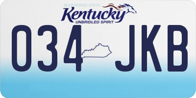 KY license plate 034JKB