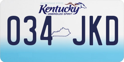 KY license plate 034JKD