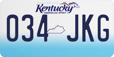 KY license plate 034JKG