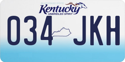 KY license plate 034JKH