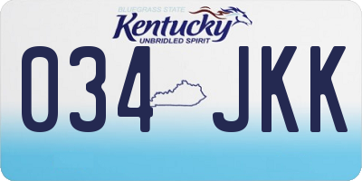 KY license plate 034JKK