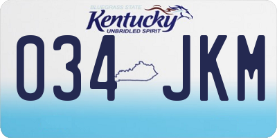 KY license plate 034JKM