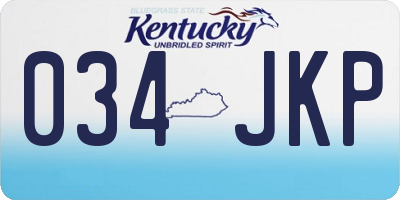 KY license plate 034JKP