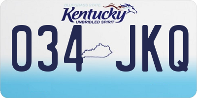 KY license plate 034JKQ