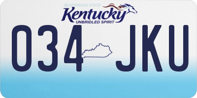 KY license plate 034JKU