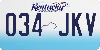 KY license plate 034JKV