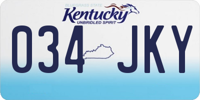 KY license plate 034JKY