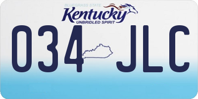 KY license plate 034JLC