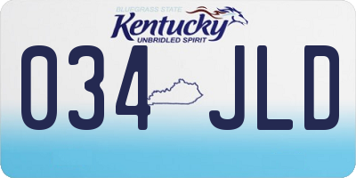 KY license plate 034JLD