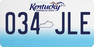 KY license plate 034JLE