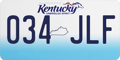 KY license plate 034JLF