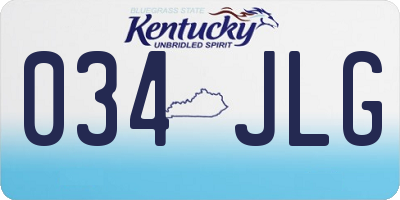 KY license plate 034JLG