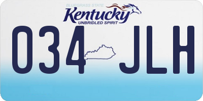 KY license plate 034JLH