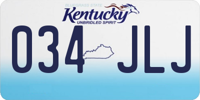 KY license plate 034JLJ
