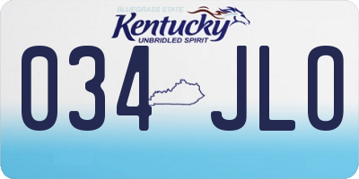 KY license plate 034JLO