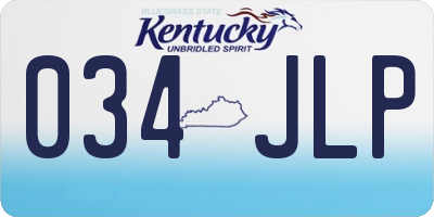 KY license plate 034JLP