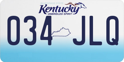 KY license plate 034JLQ