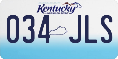 KY license plate 034JLS