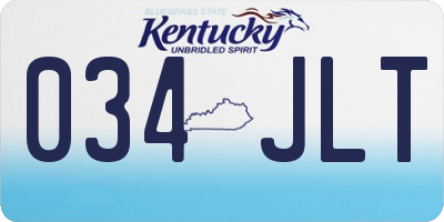 KY license plate 034JLT