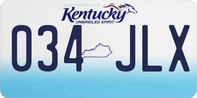 KY license plate 034JLX