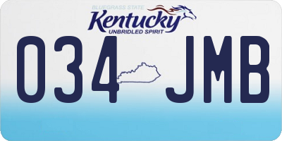 KY license plate 034JMB