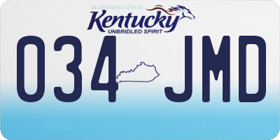 KY license plate 034JMD