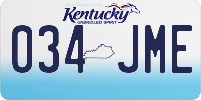 KY license plate 034JME