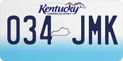 KY license plate 034JMK
