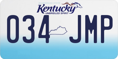 KY license plate 034JMP