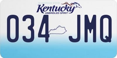 KY license plate 034JMQ