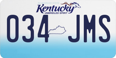 KY license plate 034JMS