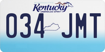 KY license plate 034JMT