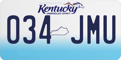 KY license plate 034JMU