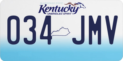 KY license plate 034JMV