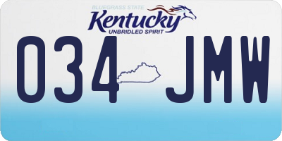 KY license plate 034JMW