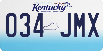 KY license plate 034JMX