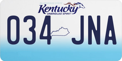 KY license plate 034JNA