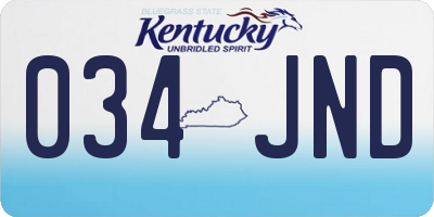 KY license plate 034JND