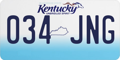 KY license plate 034JNG