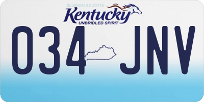 KY license plate 034JNV