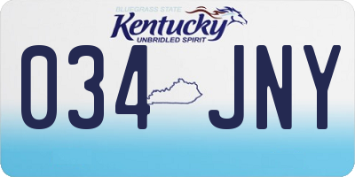 KY license plate 034JNY