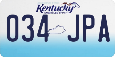 KY license plate 034JPA
