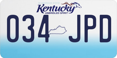 KY license plate 034JPD
