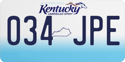 KY license plate 034JPE