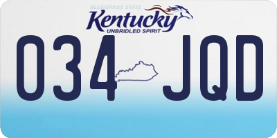 KY license plate 034JQD