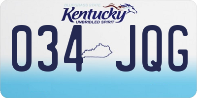 KY license plate 034JQG