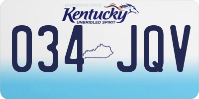 KY license plate 034JQV