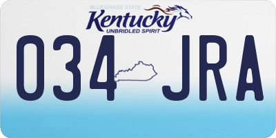 KY license plate 034JRA