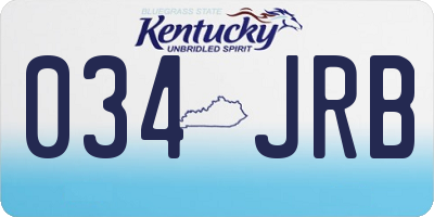KY license plate 034JRB