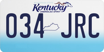 KY license plate 034JRC